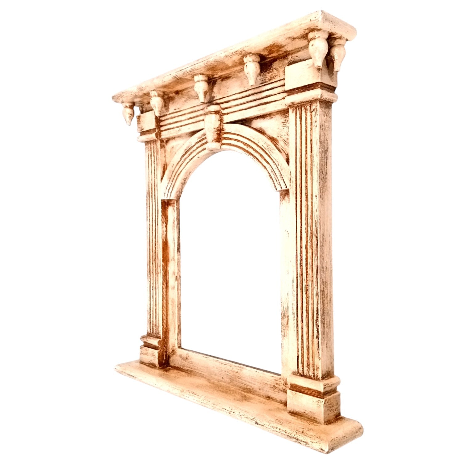 Wooden Jharokha Wall Hanging – Decorative Window Frame for Home, Living Room, Entrance & Wall Decor - 17 Inch - Apkamart