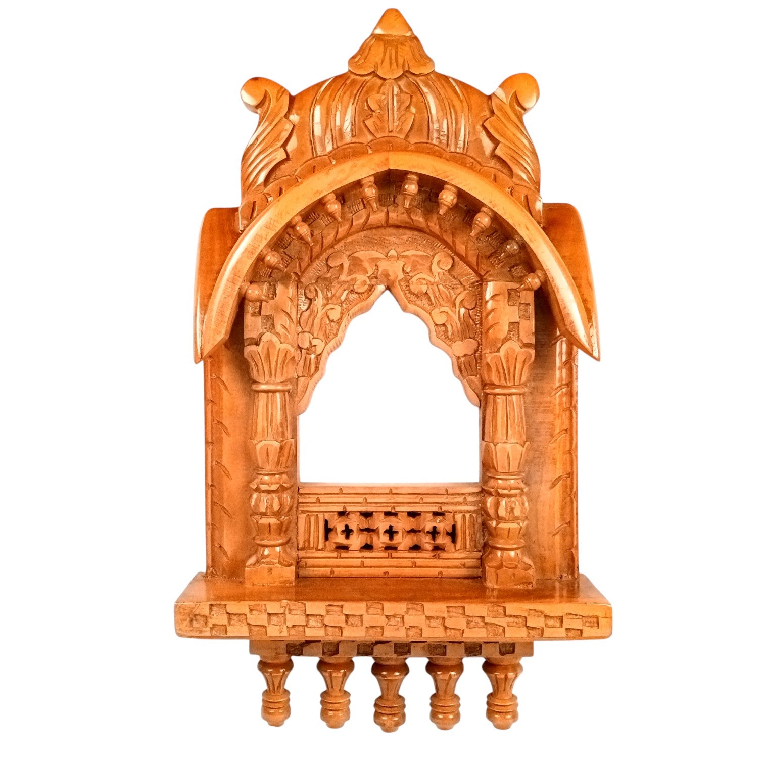 Wooden Jharokha Frame | Traditional Wall Hanging for Mirror & Photos | Decorative Ethnic Wall Art for Living Room,  Bedroom & Home Decor - 27 Inch - Apkamart