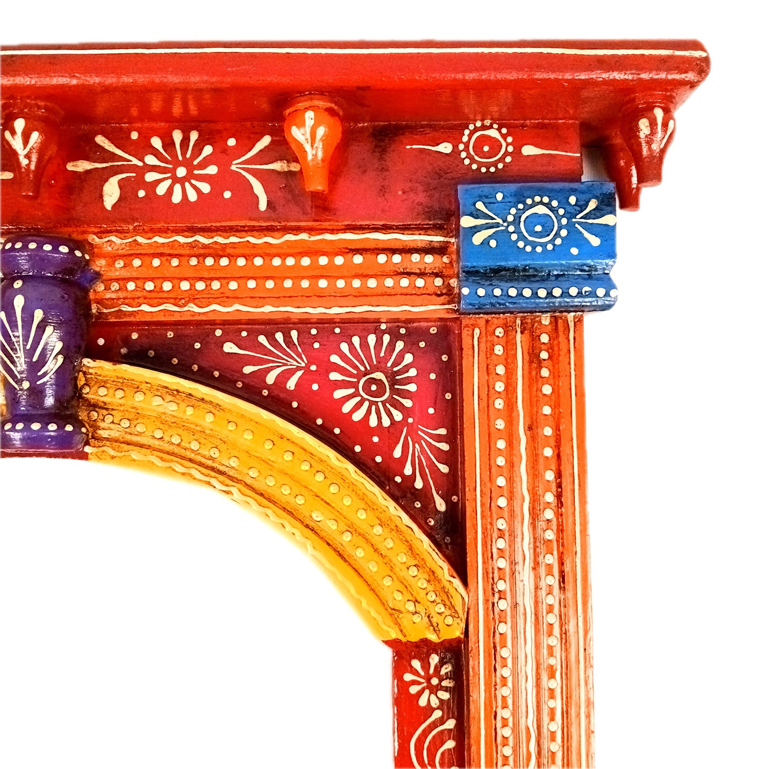 Jharokha Wall Hanging | Wooden Jharokha Frame Hangings - For Home, Wall Decor, Living room, Entrance Decoration & Gifts - 17 Inch (Wood, Brown) - Apkamart #Colour_Red