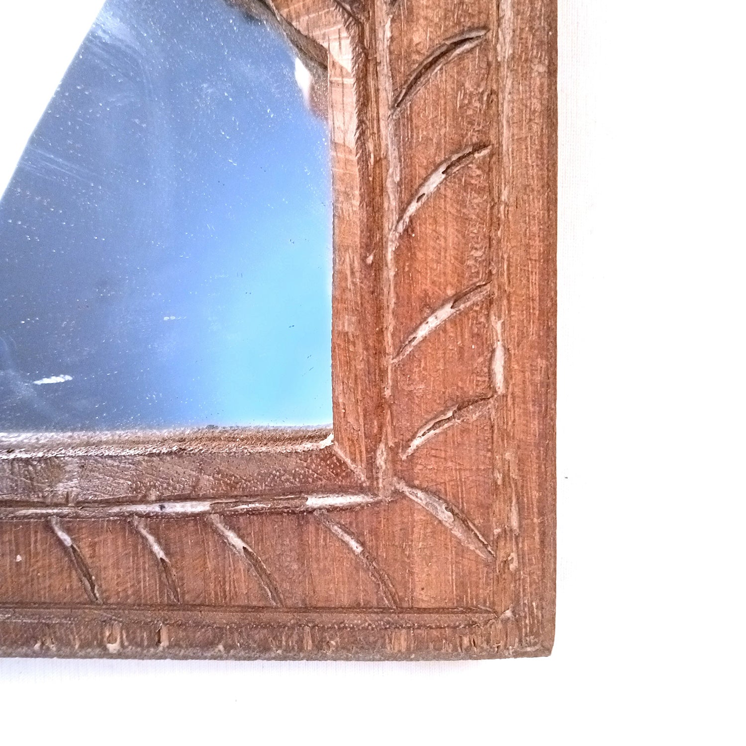 Wooden Jharokha Frame With Replaceable Mirror | Antique Finish Rustic Jharokha Carved in Solid Wood - For Wall Decor, Entrance, Living Room, Home Decor & Gifts - 7 Inch - Apkamart #Style_Design 1