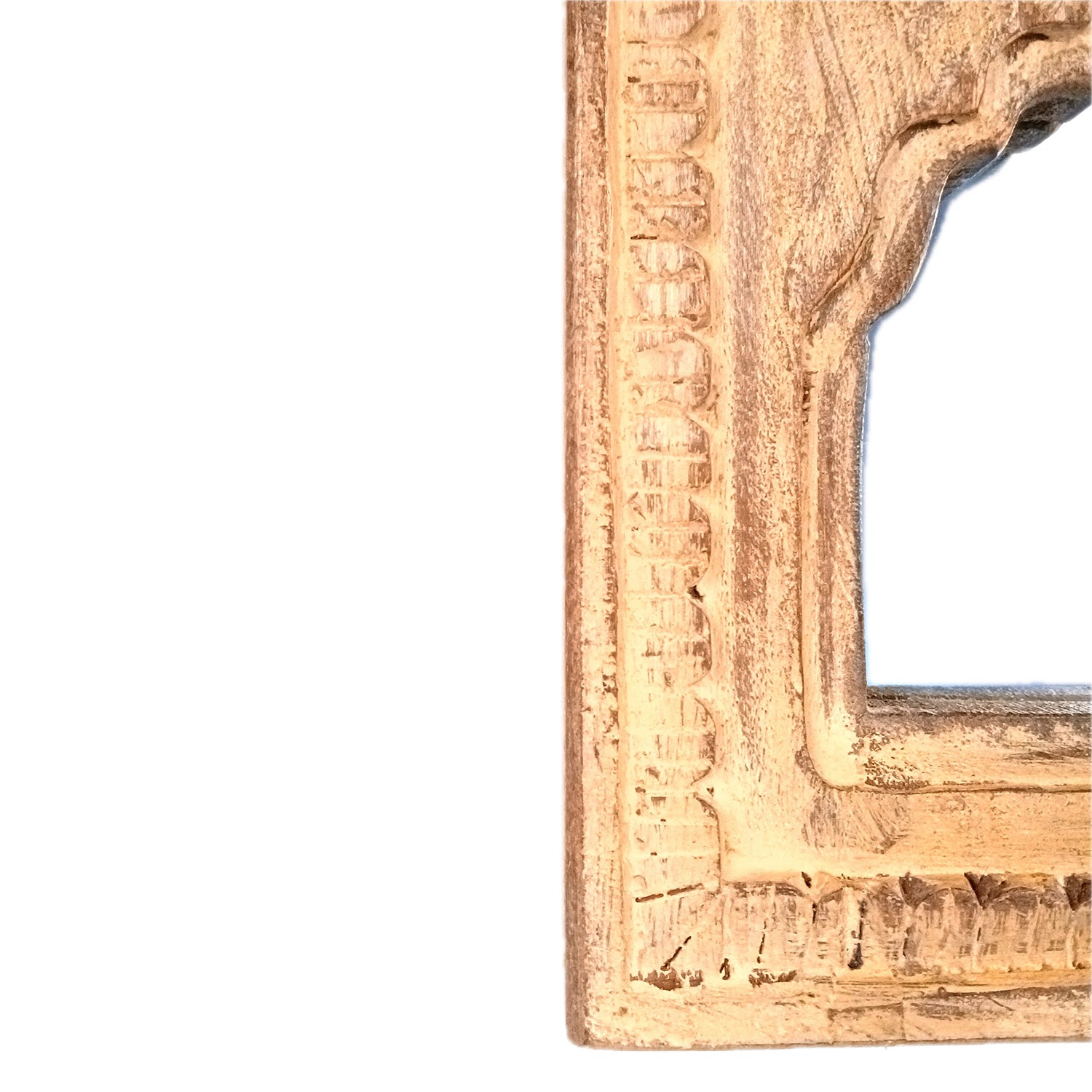 Wooden Mirror Frame | Traditional Indian Jharokha | Rustic Wall Mirror With Antique Finish - For Wall Decor, Entrance, Living Room, Home & Office Decor, & Gifts - 9 Inch - Apkamart #Style_Design 2