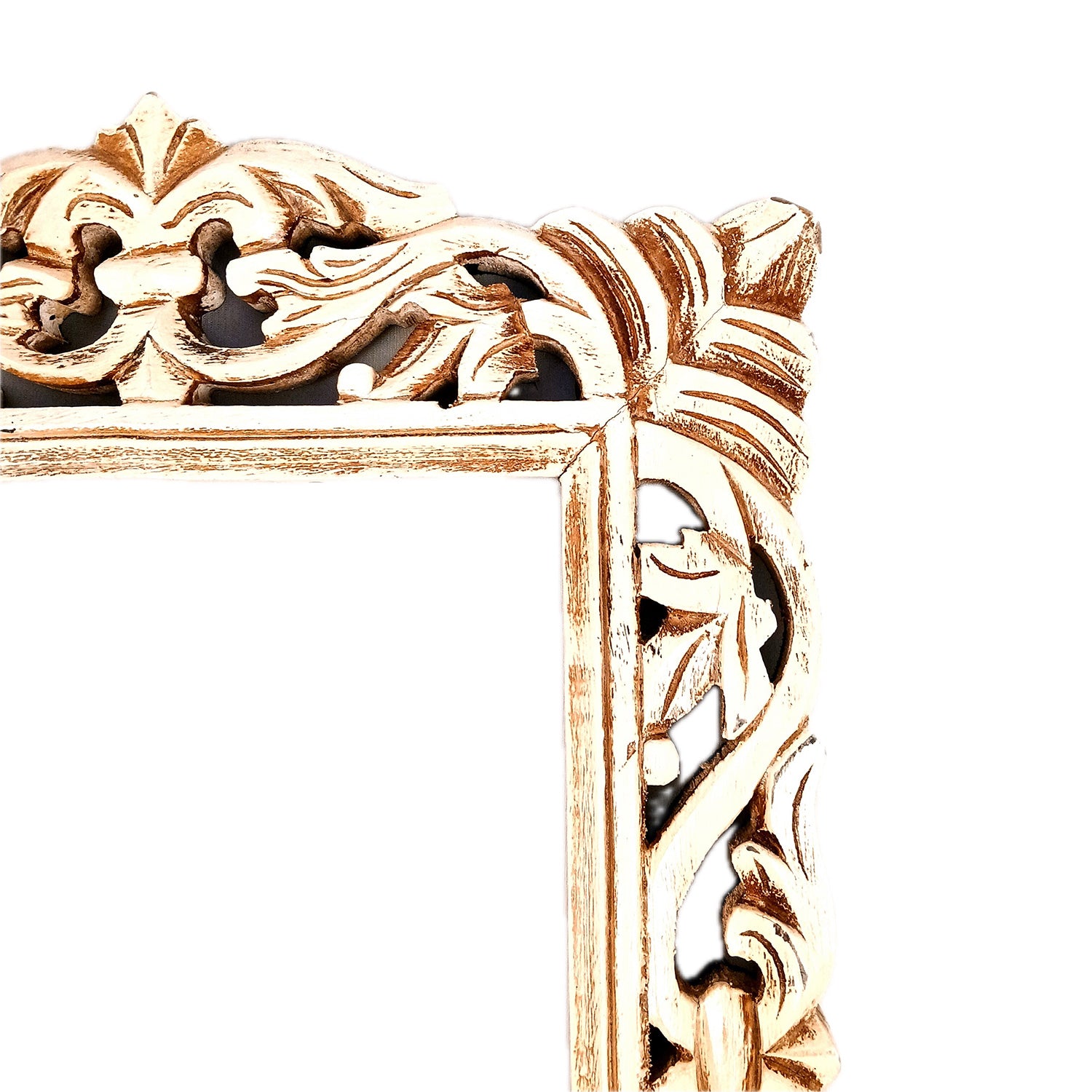 Wooden Frame With Carving | Wood Frame For Photo, Paintings & Mirror - For Home, Wall Decor, Living room, Entrance, Hotels, Resorts & Gifts - 18 Inch - Apkamart