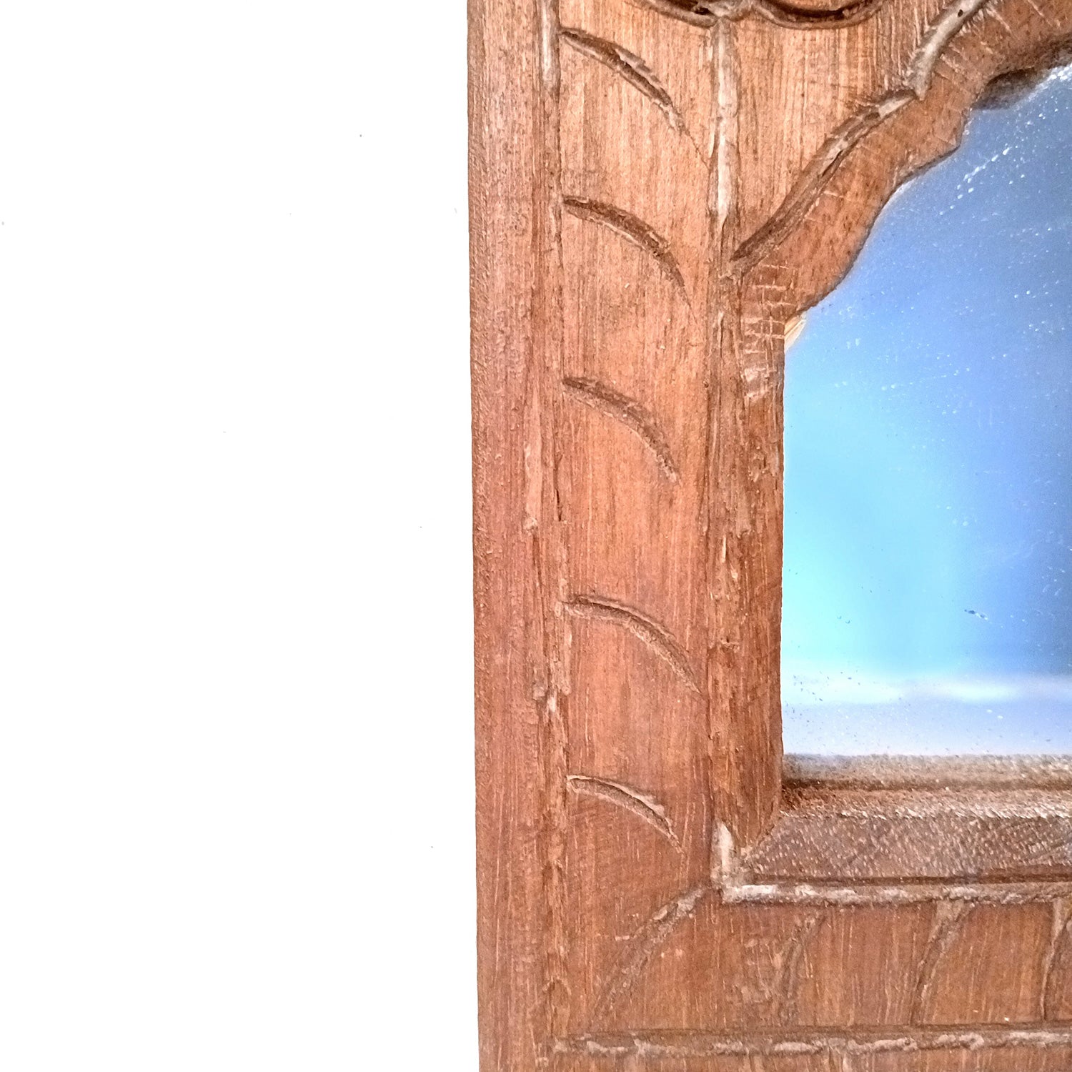 Wooden Jharokha Frame With Replaceable Mirror | Antique Finish Rustic Jharokha Carved in Solid Wood - For Wall Decor, Entrance, Living Room, Home Decor & Gifts - 7 Inch - Apkamart #Style_Design 1