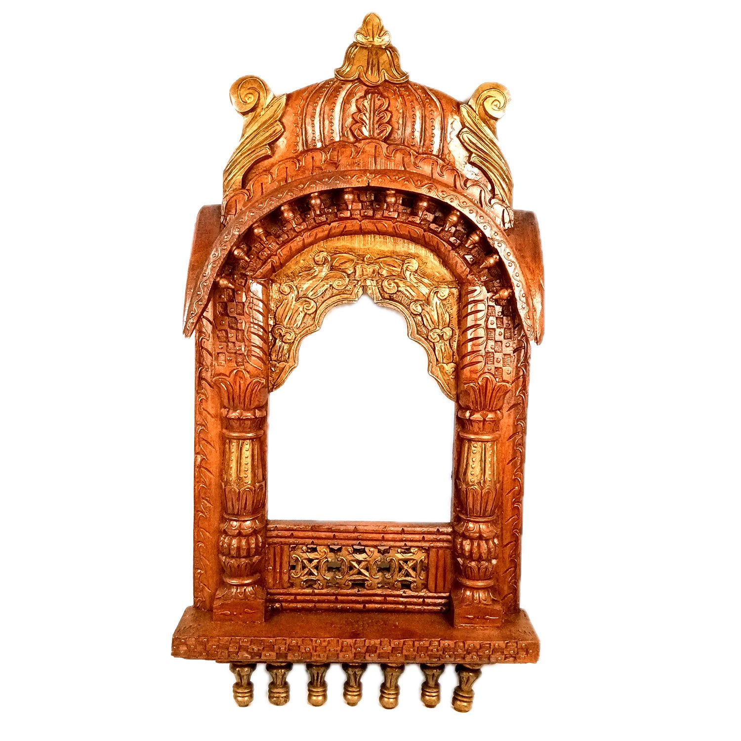 Jharokha Wall Hanging Big | Wooden Jharokha Hangings for Photo Frame & Mirrors - Decorative Jharokhas For Home, Wall Decor, Living room, Entrance Decoration & Gifts - 36 Inch - Apkamart #Color_White