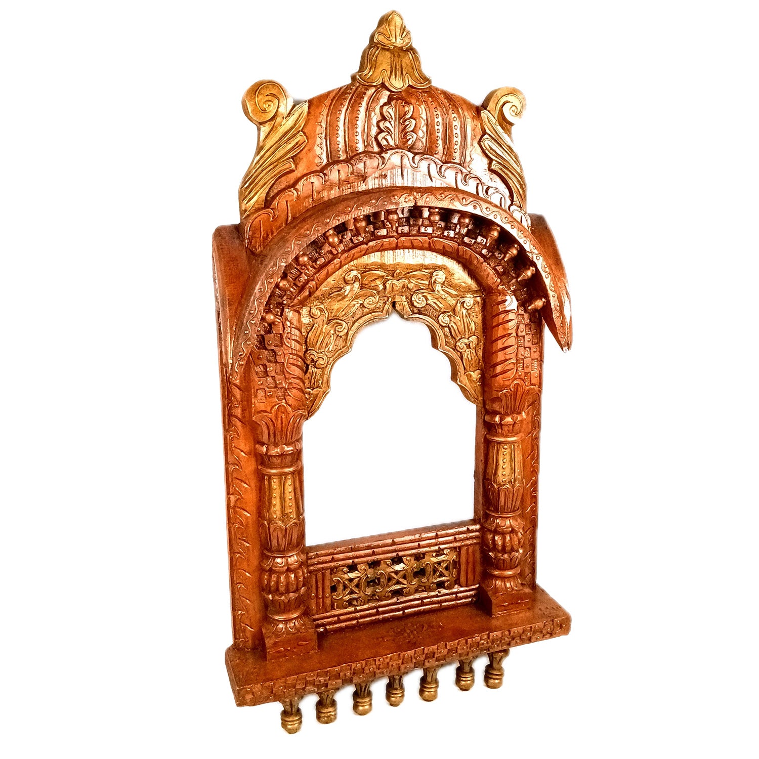 Jharokha Wall Hanging Big | Wooden Jharokha Hangings for Photo Frame & Mirrors - Decorative Jharokhas For Home, Wall Decor, Living room, Entrance Decoration & Gifts - 36 Inch - Apkamart #Color_White