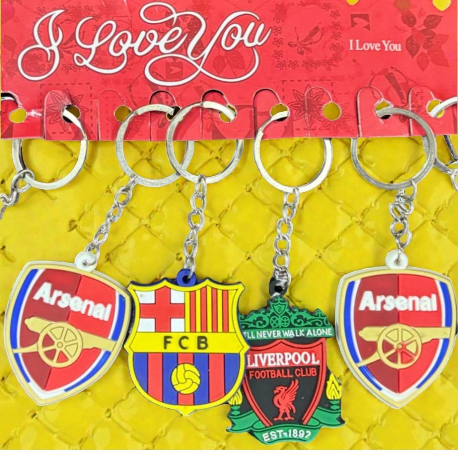 Football Club Keychain Key Ring for Fans | Football Team Key Chain | Club Football Key Chain Stylish Key Holder for Bag Bike Car Gift - Apkamart #Style_Pack Of 4