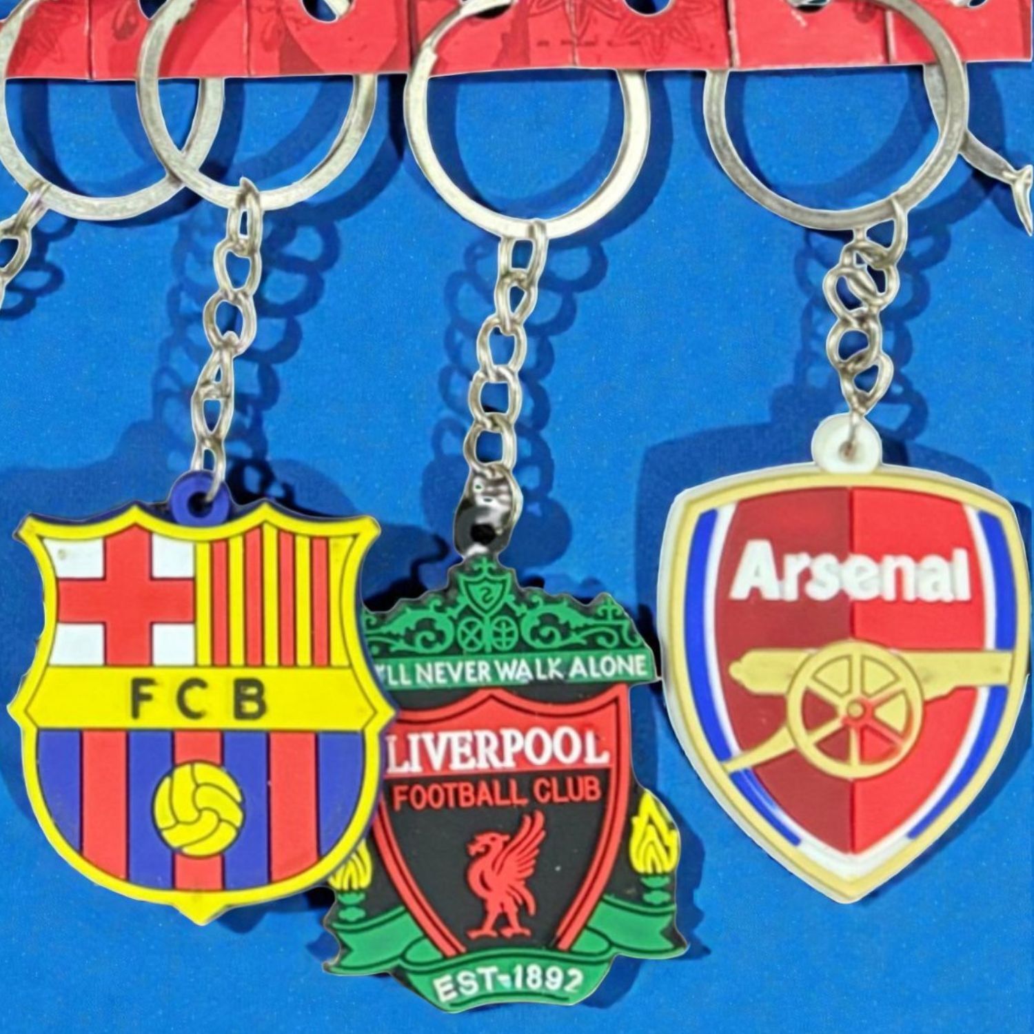Football Club Keychain Key Ring for Fans | Football Team Key Chain | Club Football Key Chain Stylish Key Holder for Bag Bike Car Gift - Apkamart #Style_Pack Of 3