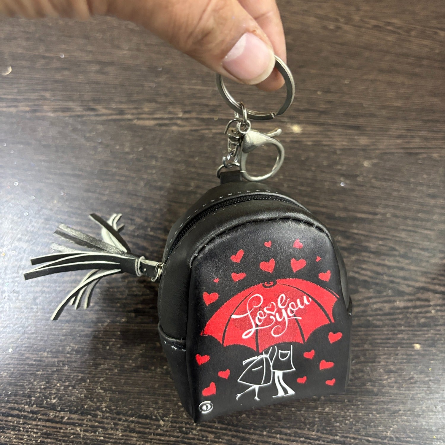 Mini Bag Keychain Zipper Pouch for Lipstick Coins Travel | Cute Mini Bag for Girls | Portable Small Coin Pouch Key Chain Wallet Holder for Daily Use - (Pack Of 1) - Apkamart