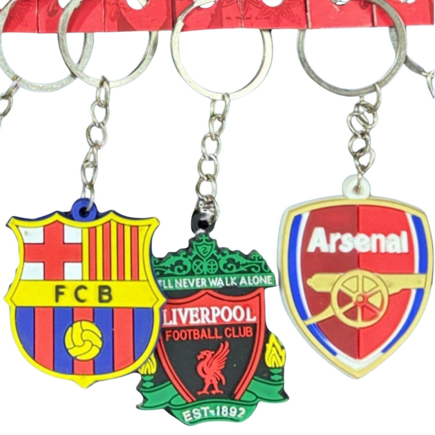 Football Club Keychain Key Ring for Fans | Football Team Key Chain | Club Football Key Chain Stylish Key Holder for Bag Bike Car Gift - Apkamart #Style_Pack Of 3