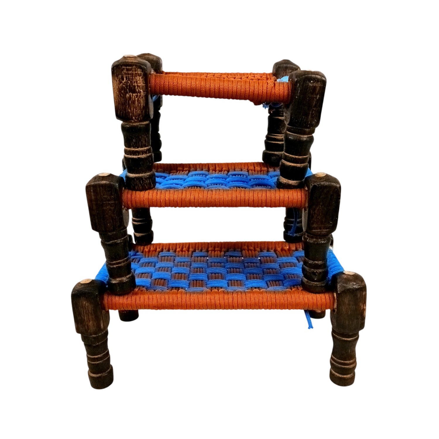 Charpai Khaat Bed Miniature | Wood & Jute Small Chaarpai Khat Cot - for Ladoo Gopal Ji, Home Decor, For keeping God Showpiece | Kids Toys Gift - 10 Inch (Pack of 3) - Apkamart