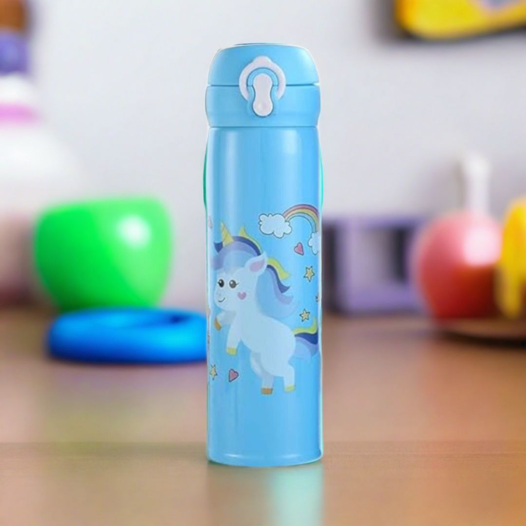 Stainless Steel Water Bottle - Unicorn Design | Flask Insulated Sipper Water Bottle for Girls & Boys - for Schools, Travel, Kids Birthday & Return Gifts- Apkamart #style_Pack of 1