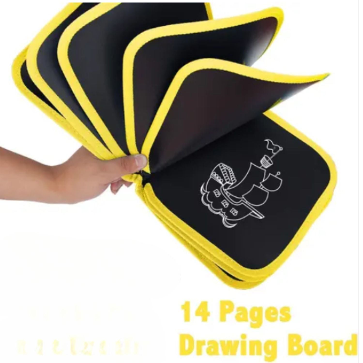 Erasable Doodle Book | Reusable Coloring Drawing Pad / Mini Black board | Activity Toys - for Kids, Toddlers, Children, School, Preschool, Birthday Gift & Return Gifts - apkamart