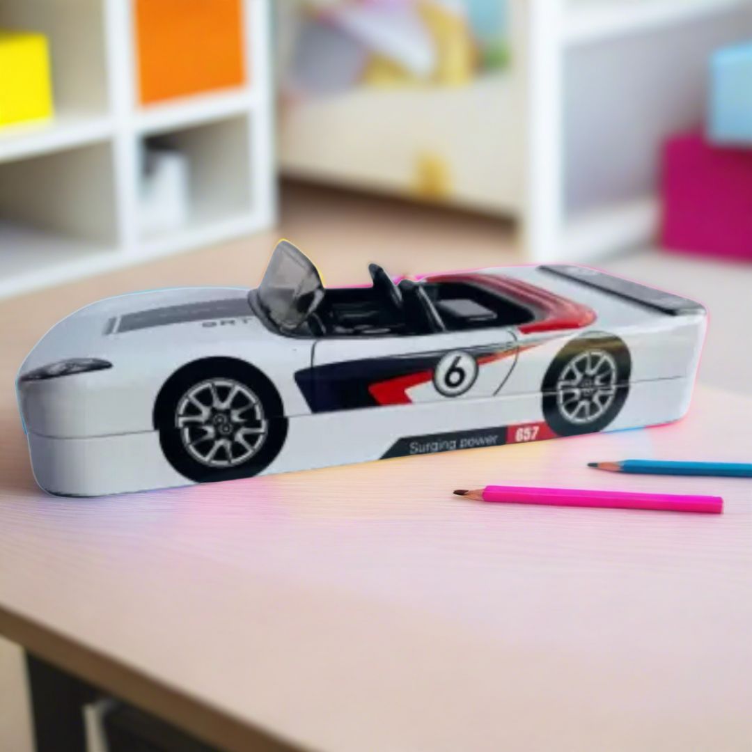 Pencil Box | Pen Pencil Case - Racing Car Design With Wheels - for Kids School Supplies & Birthday Return Gifts - Apkamart #style_pack of 1