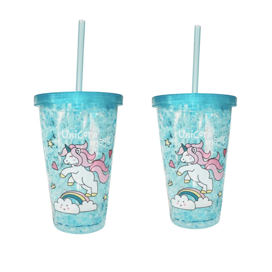 Unicorn Sipper Bottle with Straw & Lid | Kid's Tumbler | Mug For Water, Milk & Juice - For Kids Birthday Gift & Return Gift - Apkamart #Style_Pack of 2