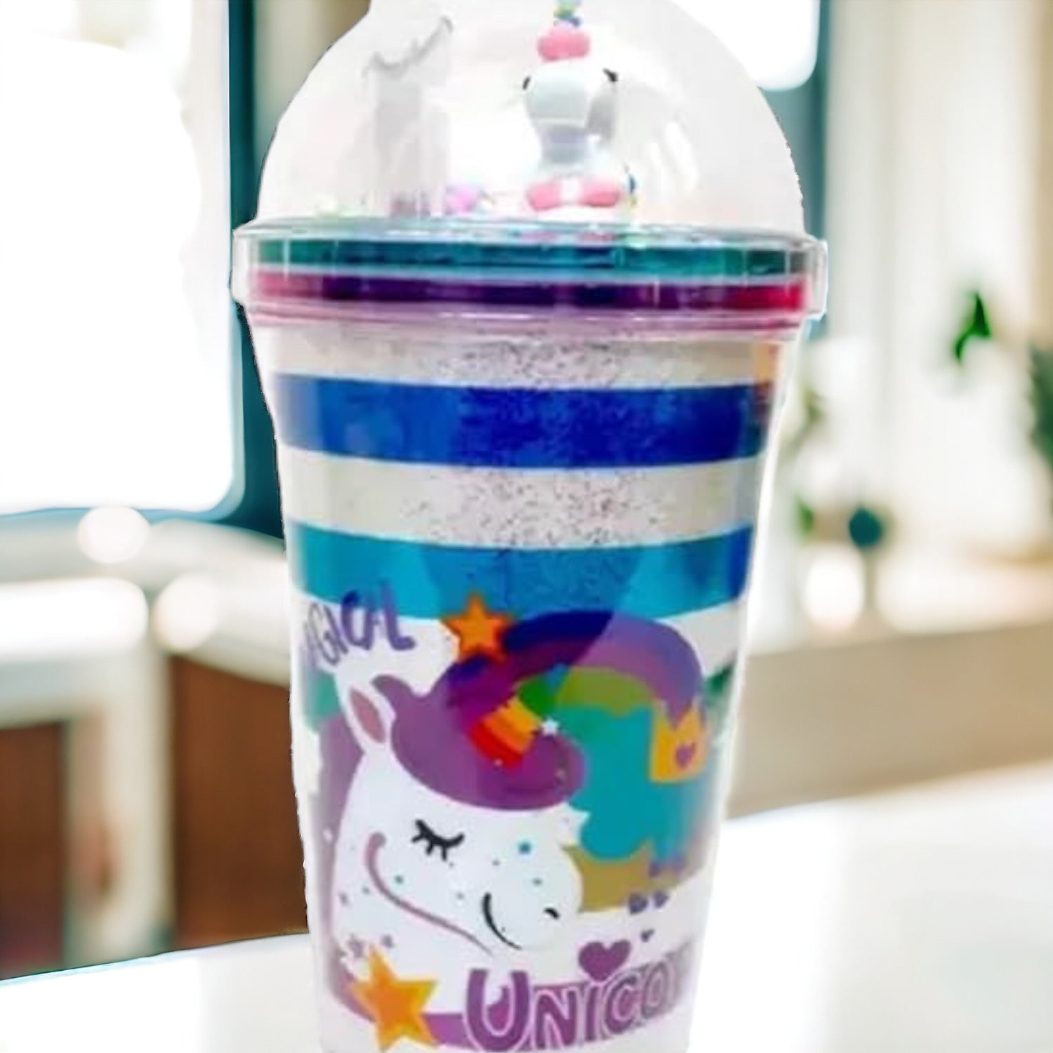 Sipper Bottle with Straw - Unicorn Design | Water Bottle | Juice Mug for Kids - For Kids Birthday Gift & Return Gift - Apkamart #style_pack of 1