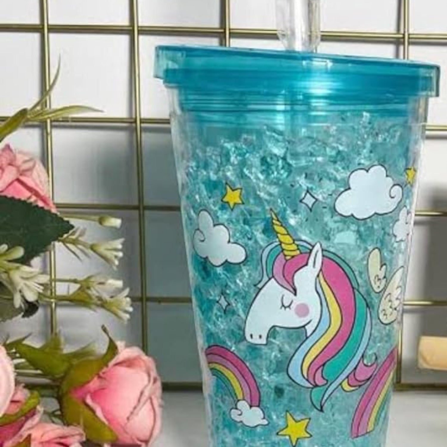 Unicorn Sipper Bottle with Straw & Lid | Kid's Tumbler | Mug For Water, Milk & Juice - For Kids Birthday Gift & Return Gift - Apkamart #Style_Pack of 2