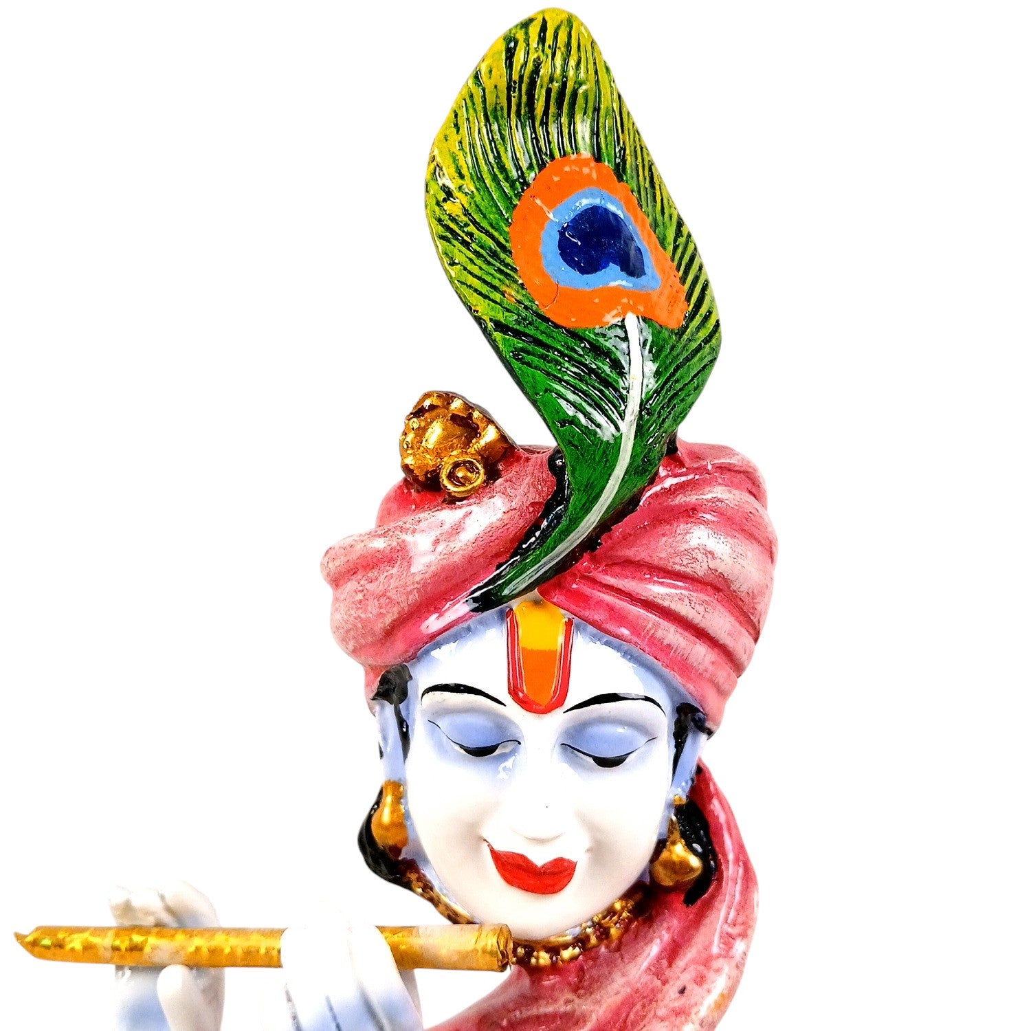 Krishna Statue with Bansuri for Home & Pooja Room Decor | Religious Table Decor, Diwali & Janmashtami Gift - 11 Inch - Apkamart