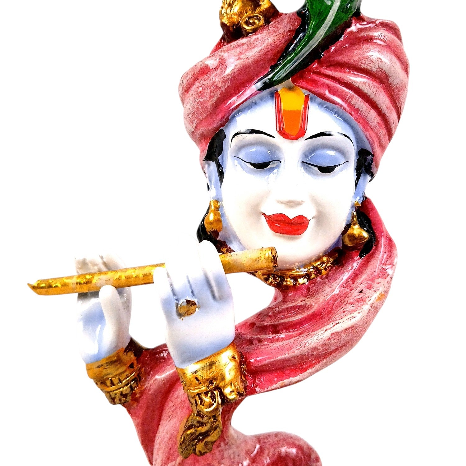 Krishna Statue with Bansuri for Home & Pooja Room Decor | Religious Table Decor, Diwali & Janmashtami Gift - 11 Inch - Apkamart