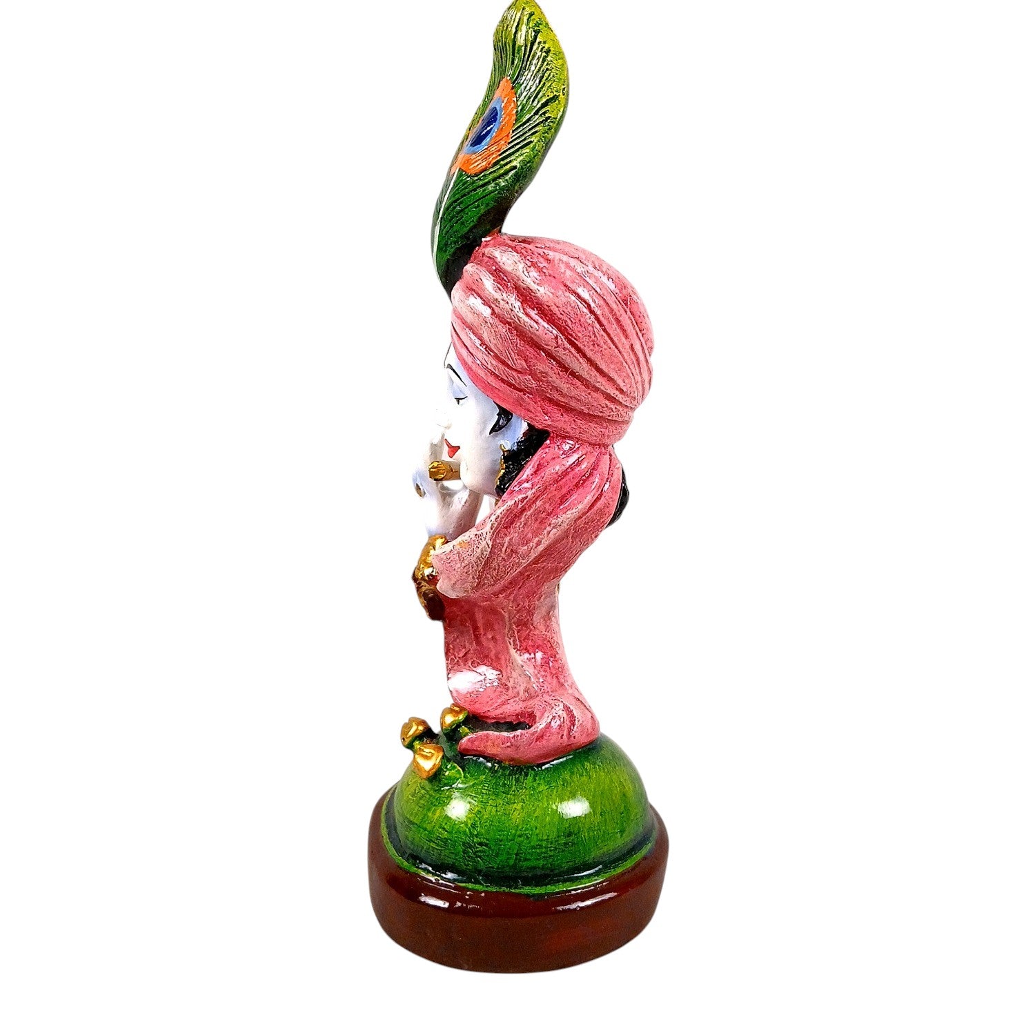 Krishna Statue with Bansuri for Home & Pooja Room Decor | Religious Table Decor, Diwali & Janmashtami Gift - 11 Inch - Apkamart