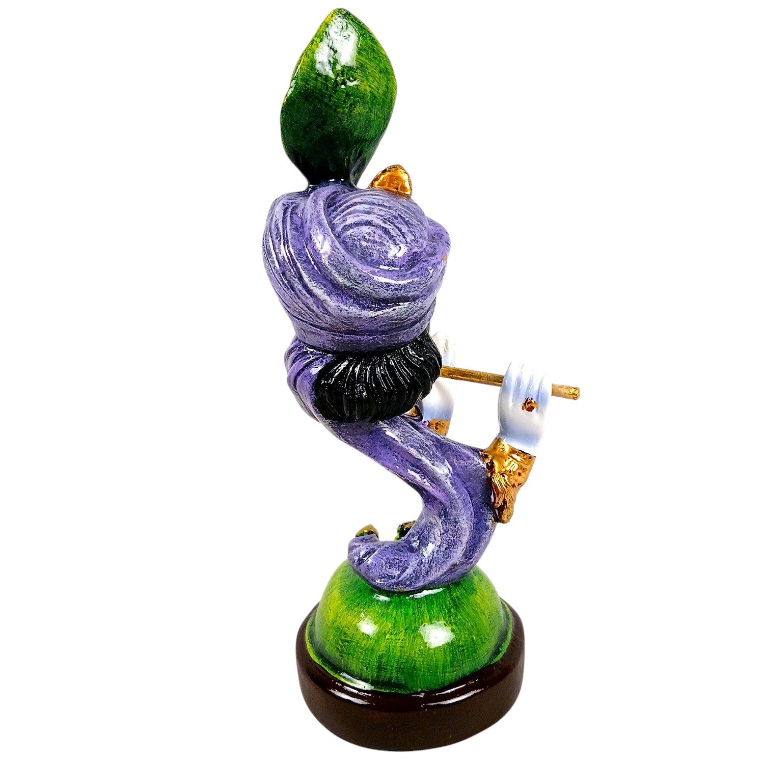 Krishna Statue Multicolor with Bansuri | Shri Krishna Idol for Home, Pooja Room & Vastu | Religious Table Decor, Diwali & Janmashtami Gift - 11 Inch - Apkamart