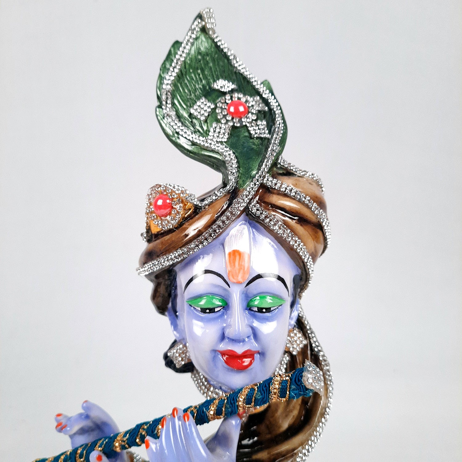 Krishna Idol | Lord Krishna Face Statue Showpiece -for Home, Puja Room, Table Decor, Living Room, Office Desk & Gift - 13 inch - apkamart #Style_Design 3