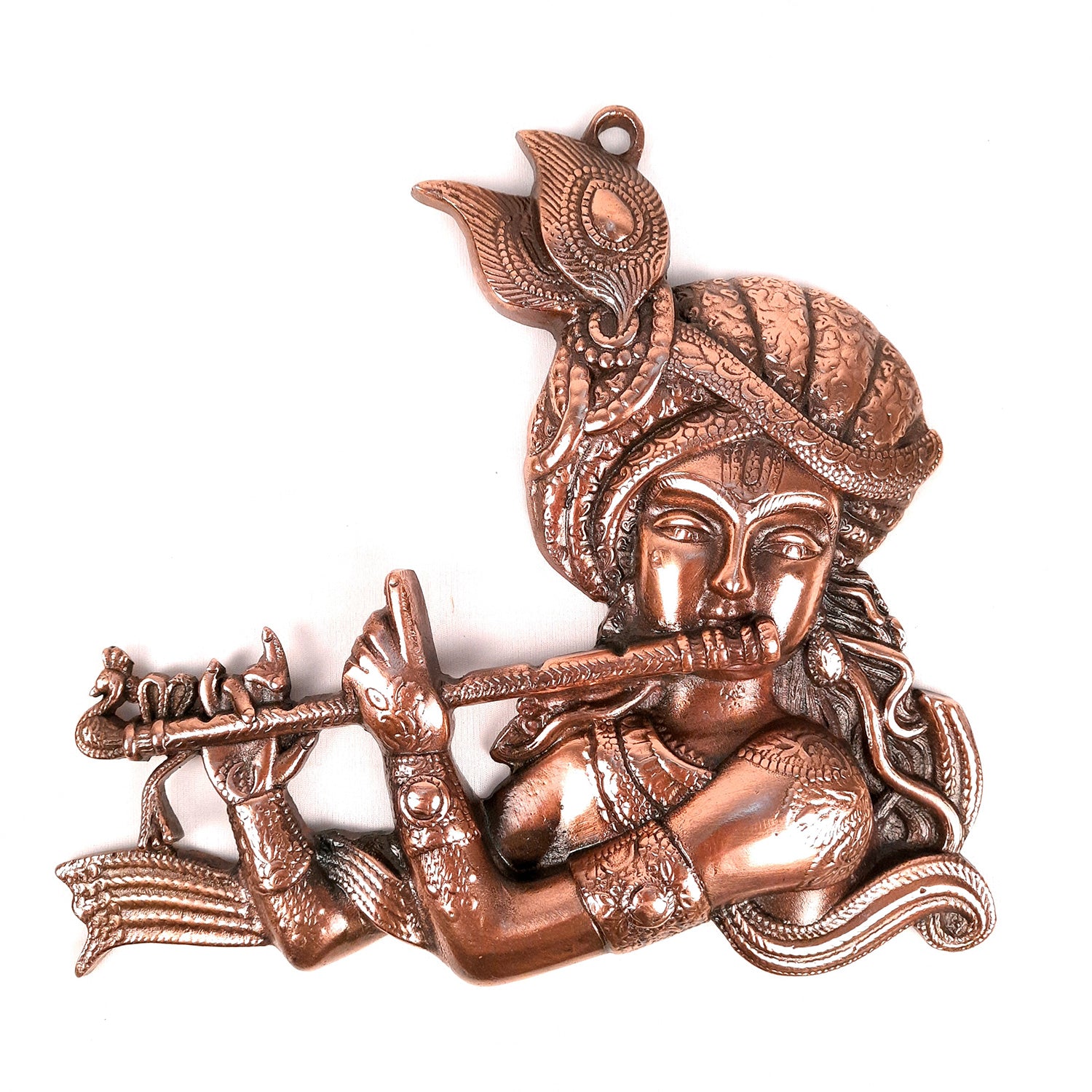 Shri Krishna Wall Hanging Idol | Lord Krishna Playing Flute Wall Hanging Statue Murti | Religious & Spiritual Art Sculpture - for Gift, Home, Living Room, Office, Puja Room Decoration - 11 Inch - Apkamart