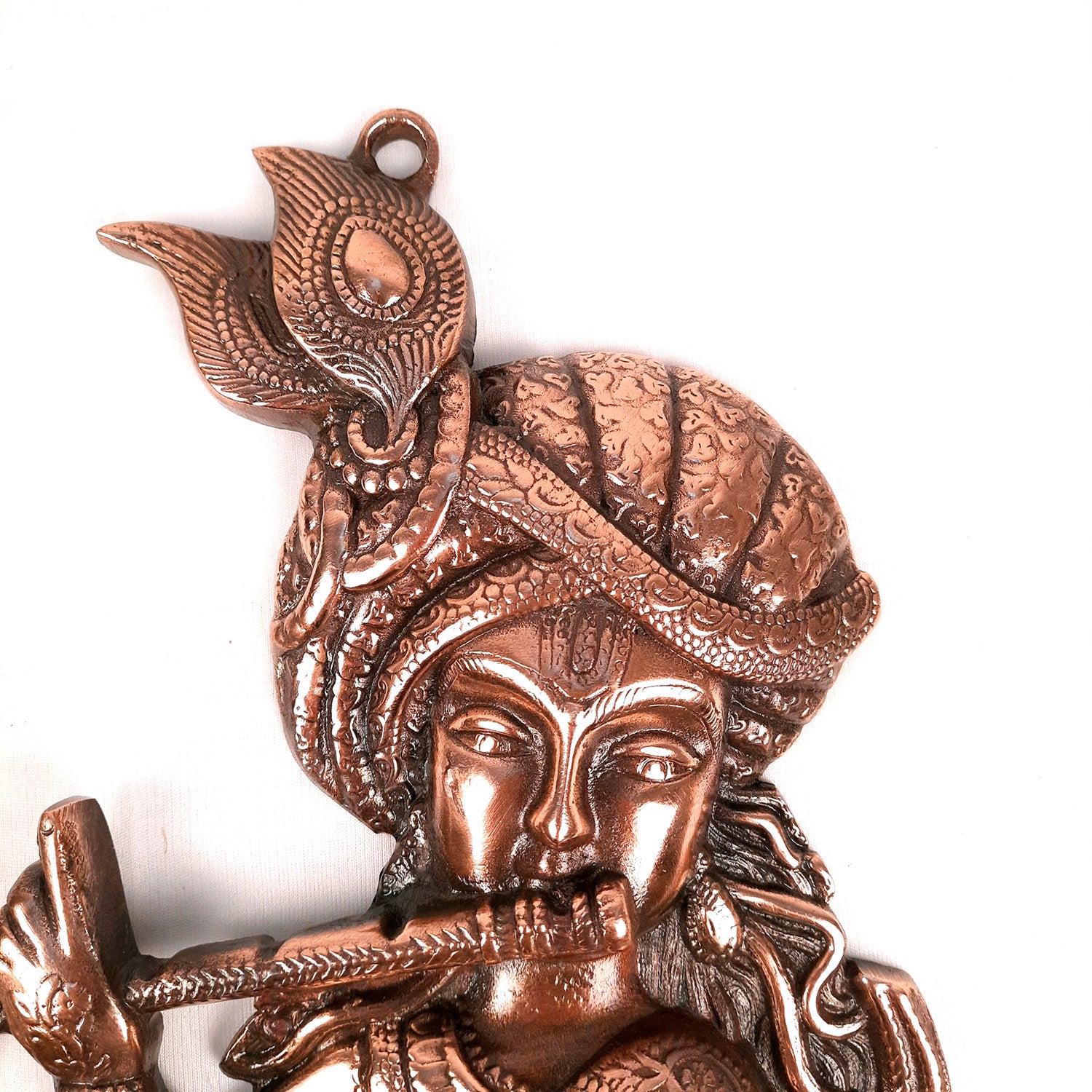 Shri Krishna Wall Hanging Idol | Lord Krishna Playing Flute Wall Hanging Statue Murti | Religious & Spiritual Art Sculpture - for Gift, Home, Living Room, Office, Puja Room Decoration - 11 Inch - Apkamart