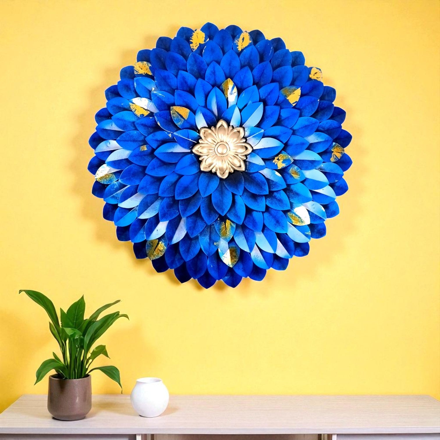 Flower Wall Hanging LED Lights for Home Decor | Decorative Wall Art Showpiece for Living Room,  Bedroom & Office | Traditional & Modern Home Decoration - 26 Inch - Apkamart #Style_Design 1