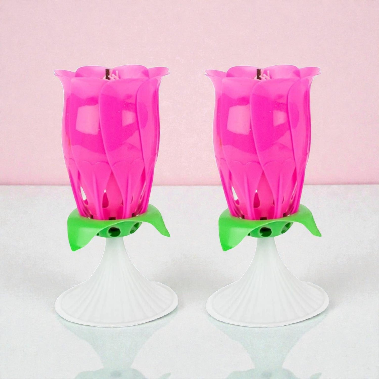 Lotus Design Birthday Candle for Cake Decoration | Decorative Birthday Candle for Kids Birthday Parties, Home Celebrations & Special Events - Apkamart #Style_pack Of 2