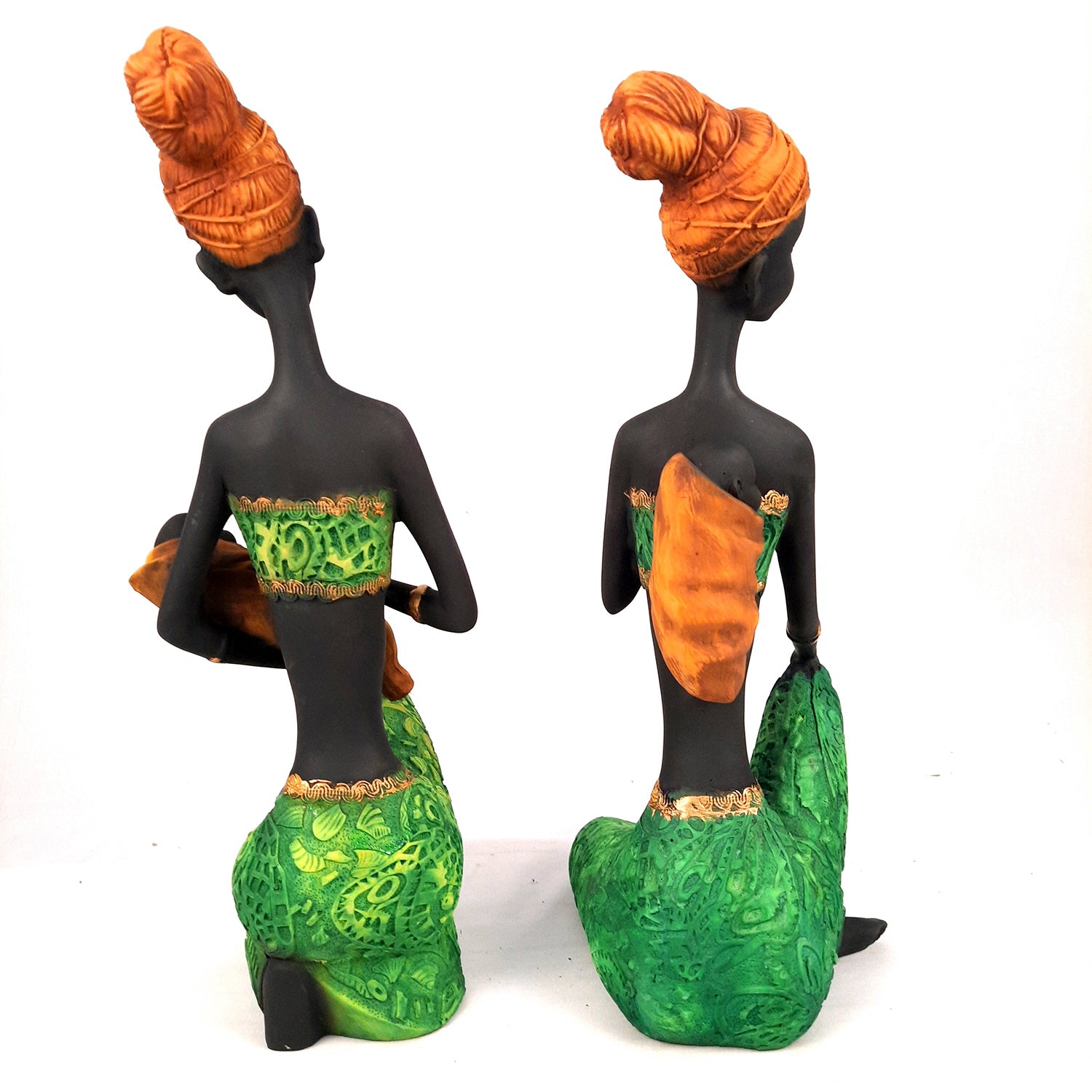 African Women Figurines | Tribal Ladies Sitting with Baby Showpiece - for Home Decor, Table, Living Room & Gift - 15 Inch -apkamart #Style_Design 1