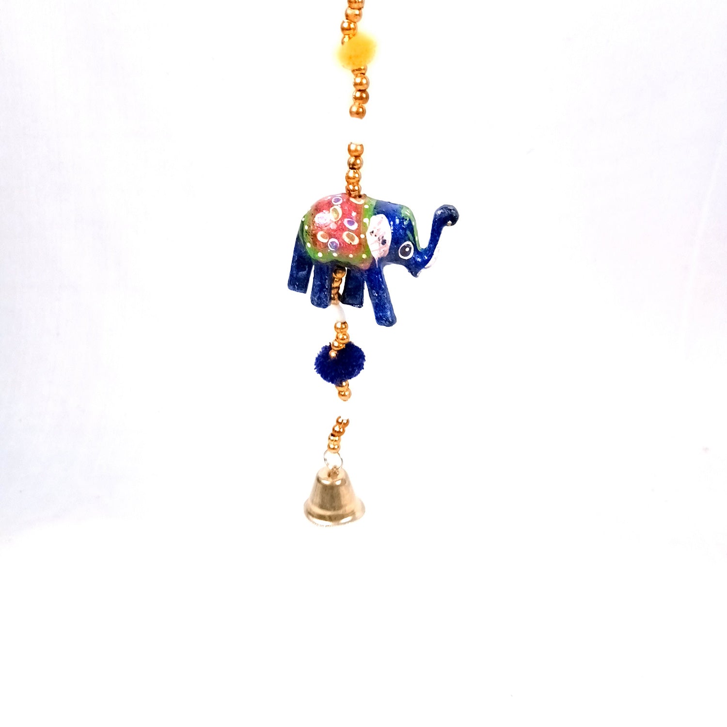 Latkan Toran Wall Hanging Set | Rajasthani Traditional Hangings with Bells - Elephant Design - For Main Door, Entrance, Room, Home, Diwali Decoration - 33 Inch (Pack of 2) - Apkamart