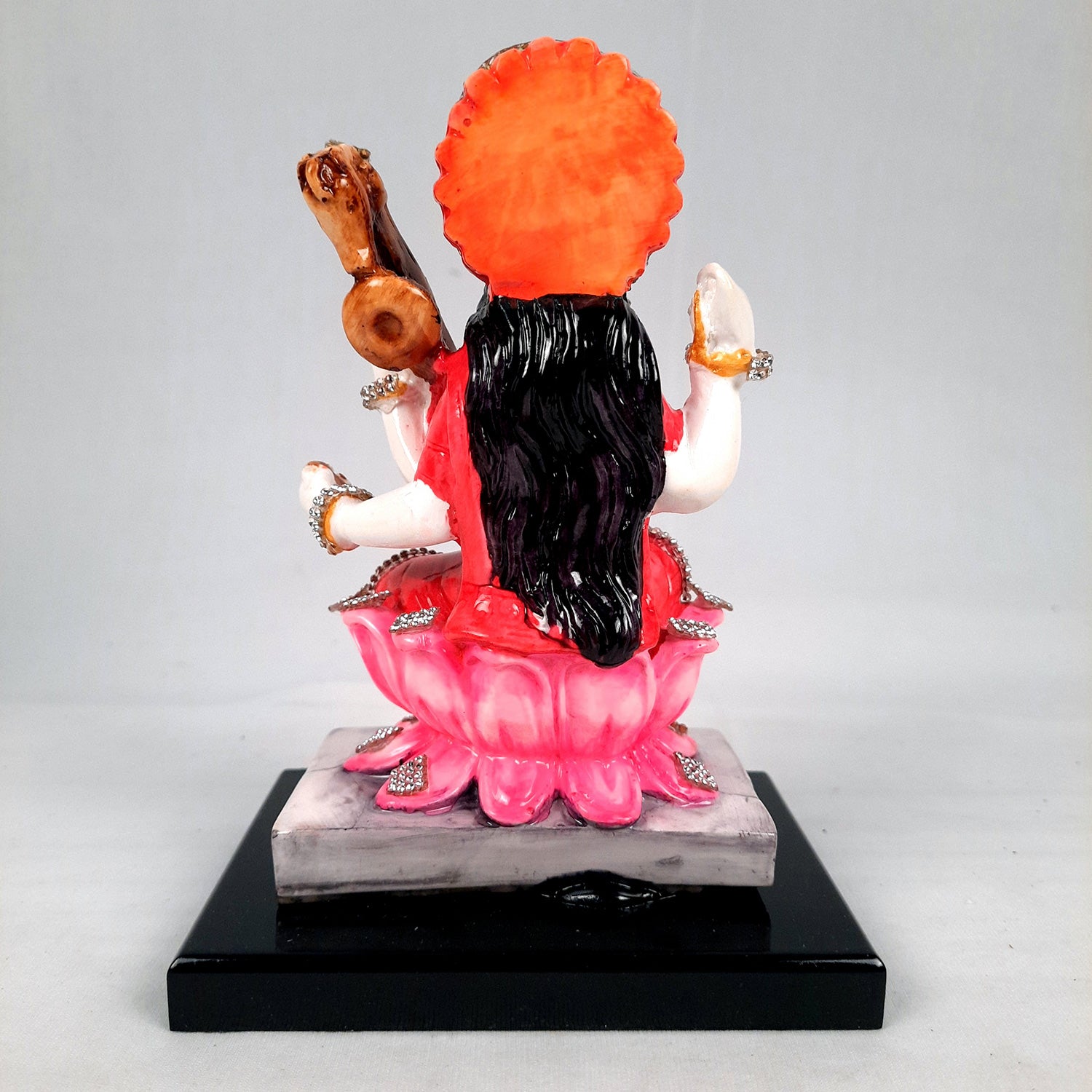 Saraswati Maa Statue | Goddess Sarasvati Idol - for Puja, Home Decor, Study, Kids & Living Room, Office Desk & Gifts - 7 Inch