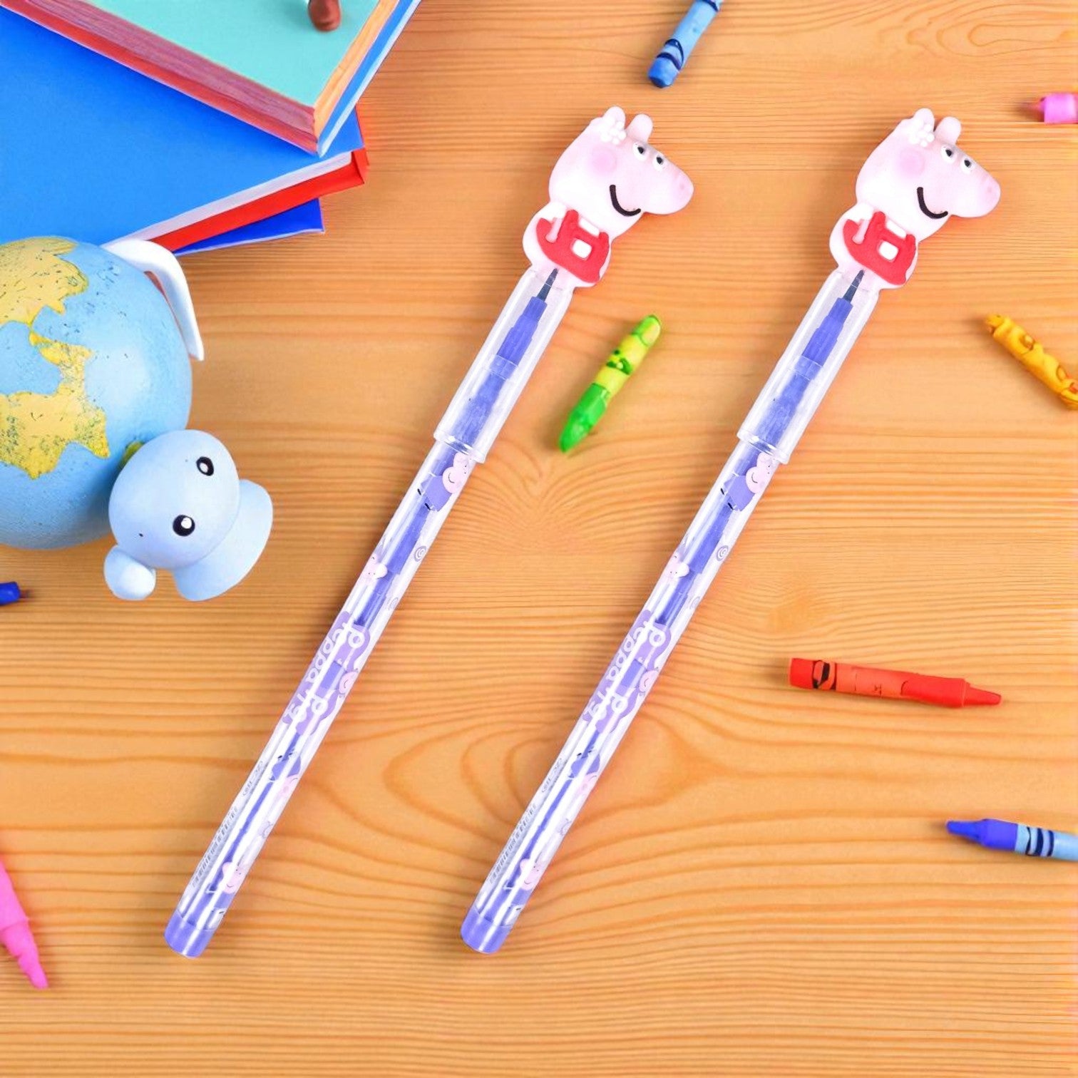 Lead Pencil for Kids | Multicolor Cartoon Pig | Drawing, Sketching & Return Gifts-Pack of 2 - Apkamart #Style_Pack Of 2