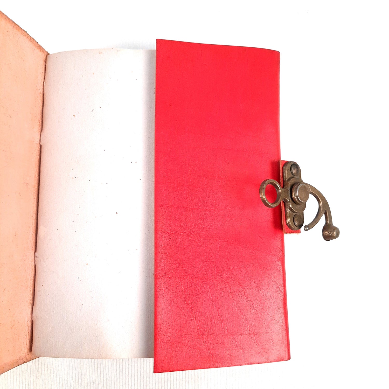 Leather Diary Vintage With Lock | Journal Notebook With Handmade Paper | Personal Traveller's Book, Sketchbook - for Writing, Table, Office, Desk, Study, Corporate Gifts | Gift for Him / Her - 7 inch