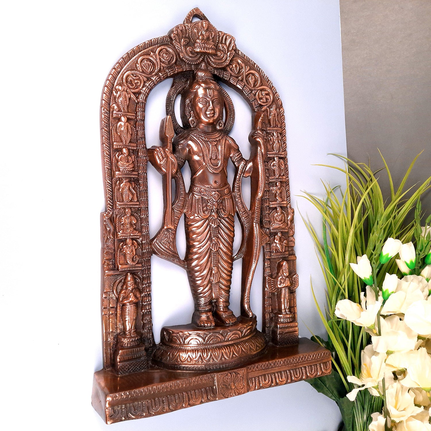 Lord Ram Wall Hanging Statue Big | Shree Ram Lalla Ayodhya Mandir Wall Decor - for Big Walls, Pooja, Home, Temple, Decor & Gift - apkamart