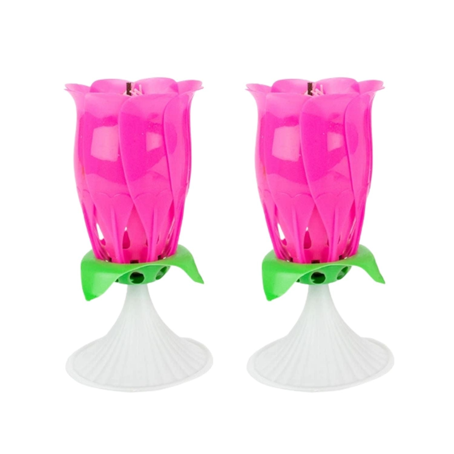Lotus Design Birthday Candle for Cake Decoration | Decorative Birthday Candle for Kids Birthday Parties, Home Celebrations & Special Events - Apkamart #Style_pack Of 2