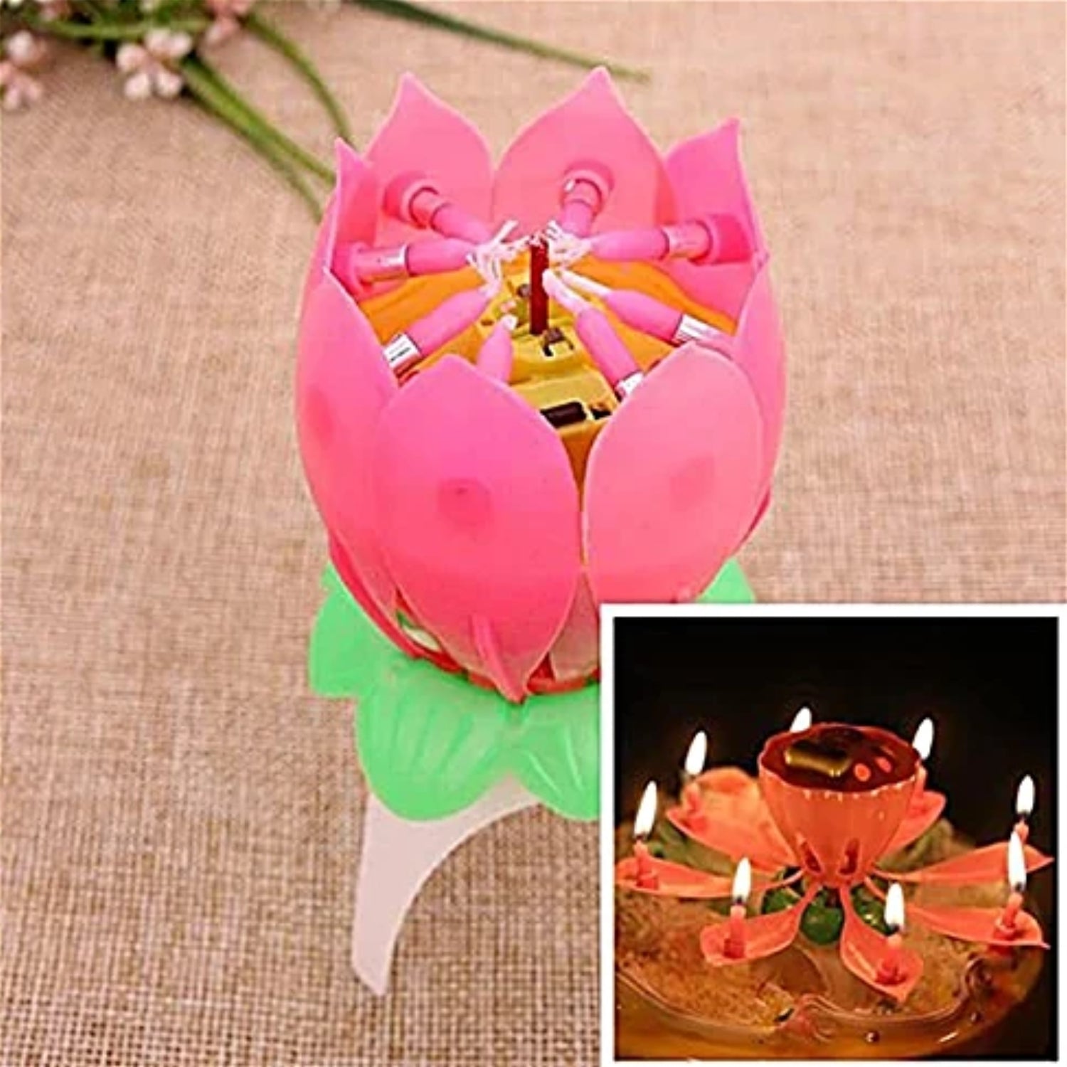 Lotus Design Birthday Candle for Cake Decoration | Decorative Birthday Candle for Kids Birthday Parties, Home Celebrations & Special Events