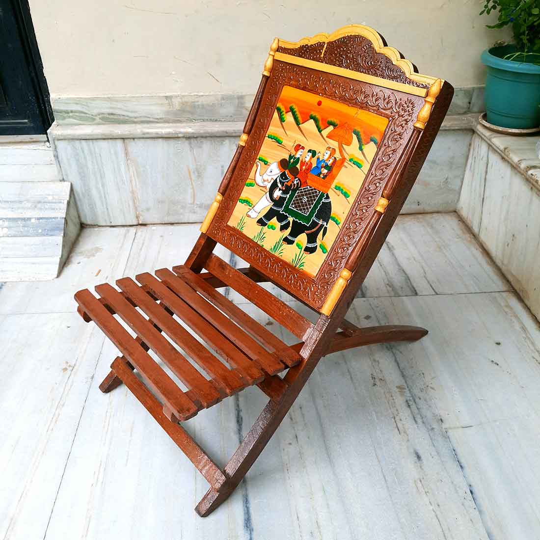 Wooden Chair Set of 2 - For Outdoor | Indoor | Balcony | Garden - 36 Inch - Apkamart