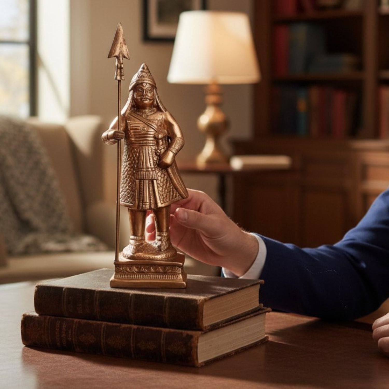 Maharana Pratap Statue | Historical Human Figurine Showpiece for Living Room & Home Decor | Warrior Idol for Office & Gift - 15 Inch - Apkamart