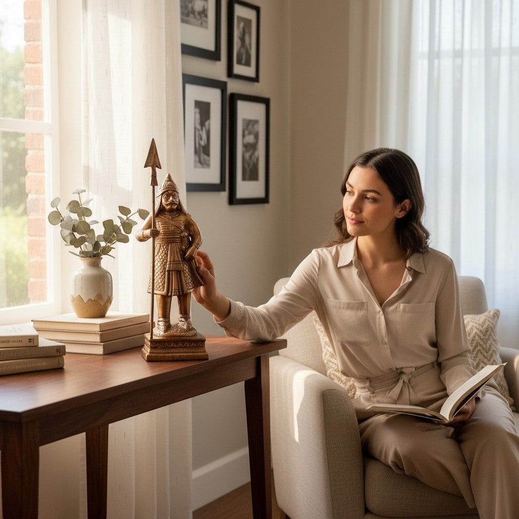 Maharana Pratap Statue | Historical Human Figurine Showpiece for Living Room & Home Decor | Warrior Idol for Office & Gift - 15 Inch - Apkamart