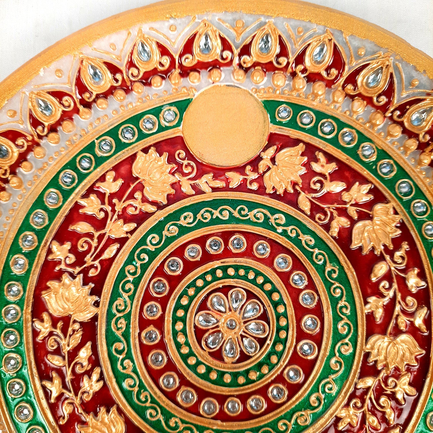 Marble Pooja Plate with Bowl, Kalash/Lota & Diya | Aarti Thali With Intricate Handwork - For Pooja, Weddings & Festivals - apkamart #Style_Design 2