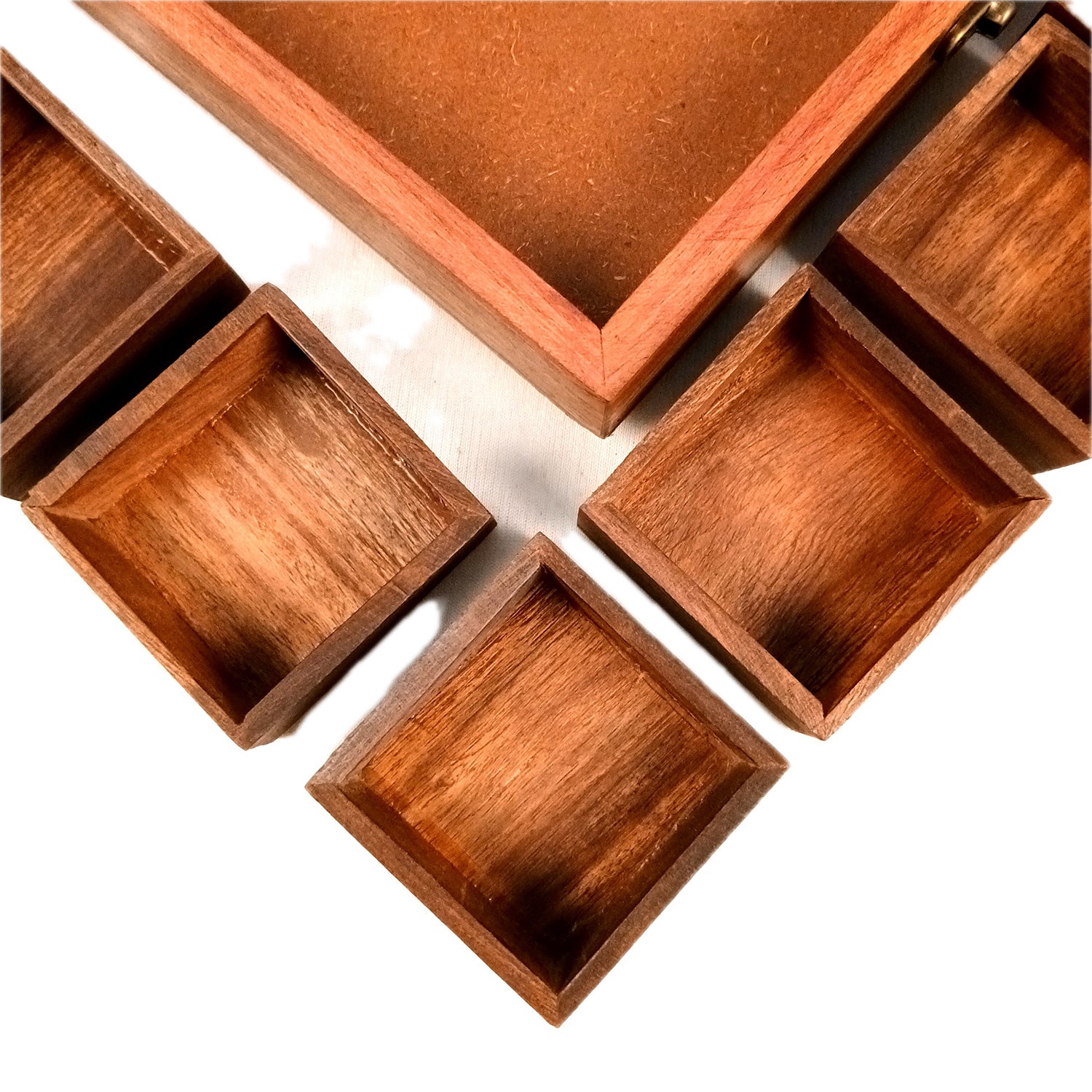 Spice Box - Masala Box with Glass Lid Sheesham Wood  - for Kitchen & Table Top - 8 Inch - Apkamart