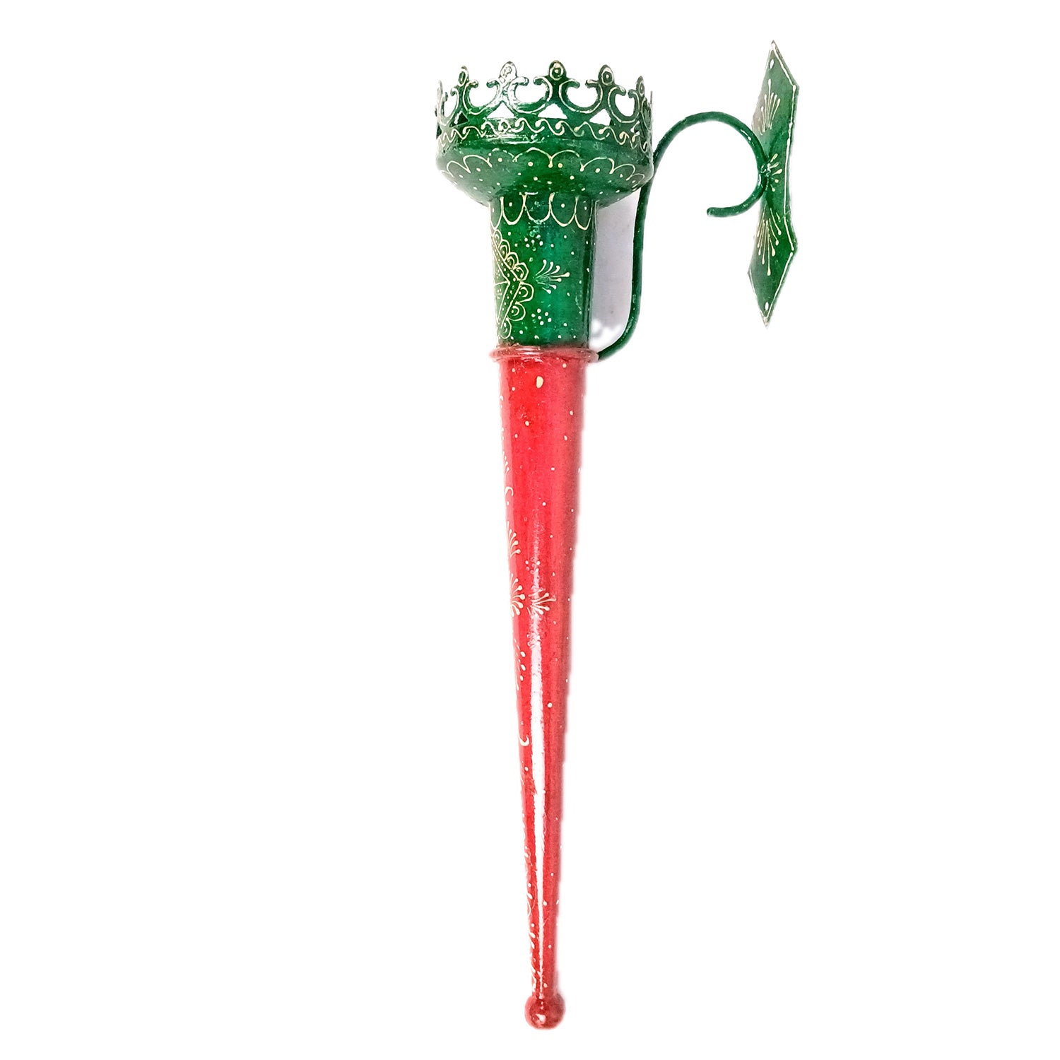 Mashal Tea Light Candle Holder Stand | Mashaal Olympic Iron Torch With Antique Finish - For Home & Rustic Wall Decor, Living Room - 24 Inch - Apkamart