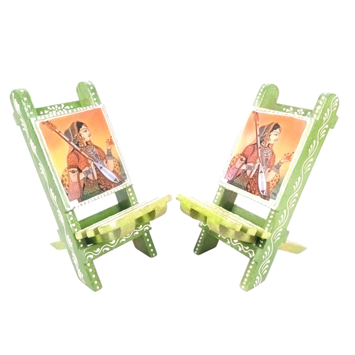 Mobile Holder Folding Mini Chair Showpiece For Desk & Decor - 9 Inch (Pack of 2)