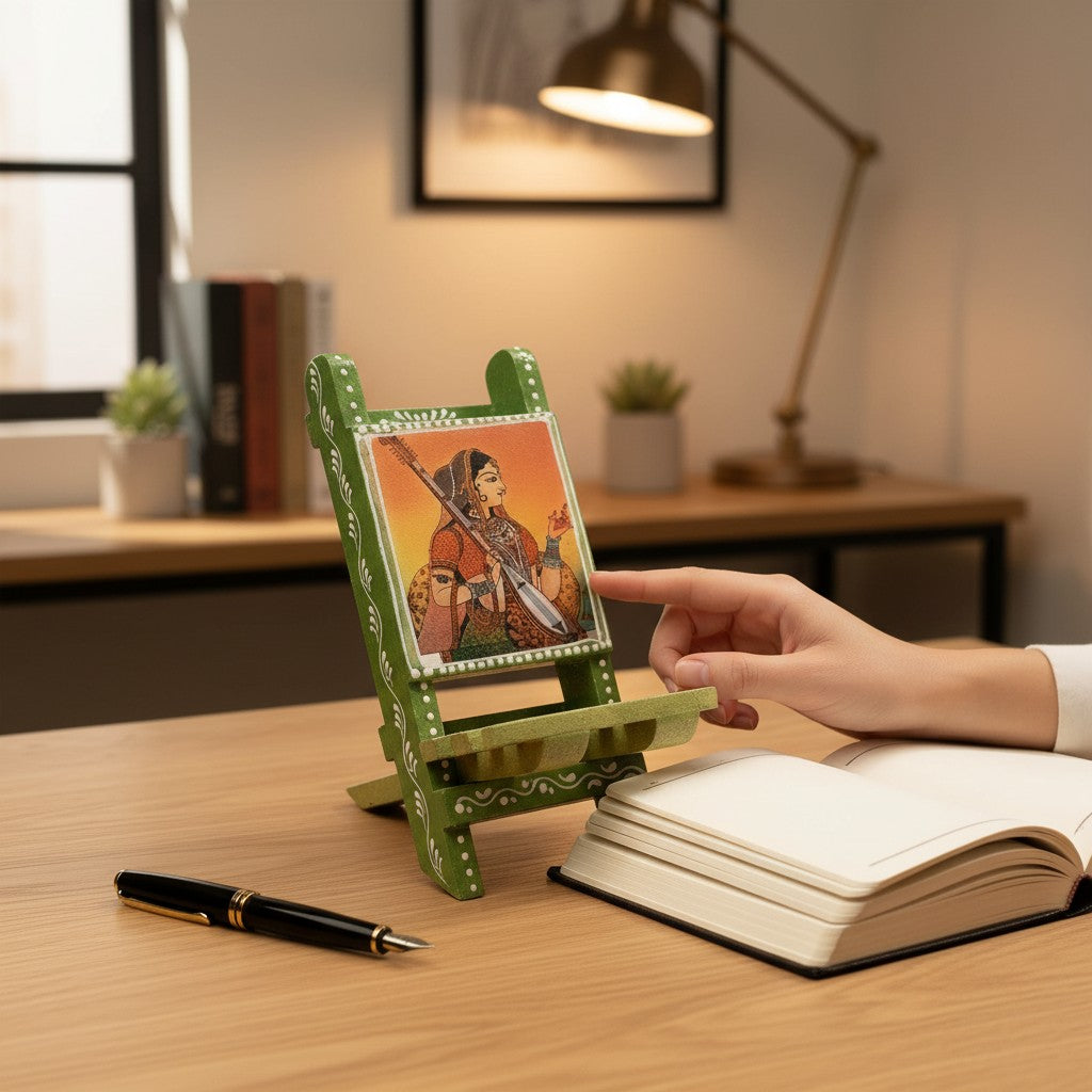 Mobile Holder Folding Mini Chair Showpiece For Desk & Decor - 9 Inch - Apkamart