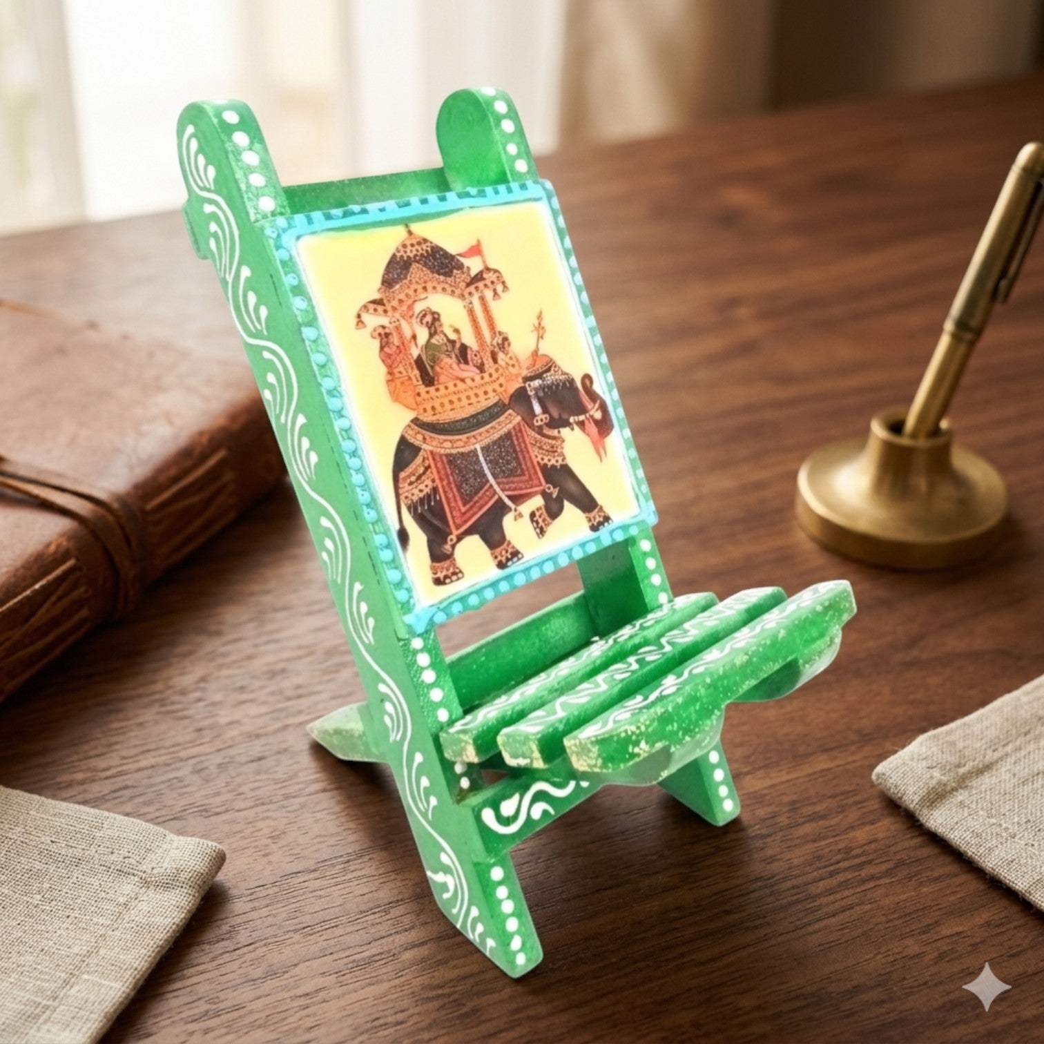 Mobile Holder Folding Mini Chair Showpiece For Desk & Decor - 9 Inch