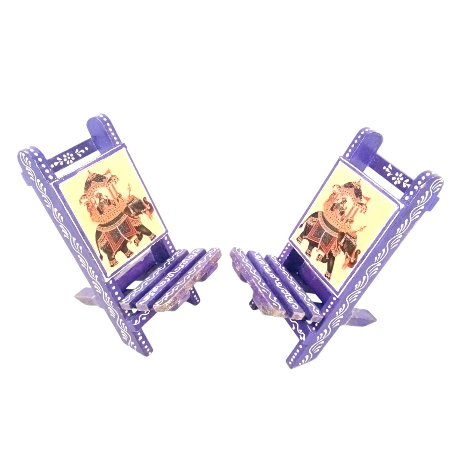 Mobile Holder Folding Mini Chair Showpiece For Desk & Decor - 9 Inch (Pack of 2) - Apkamart