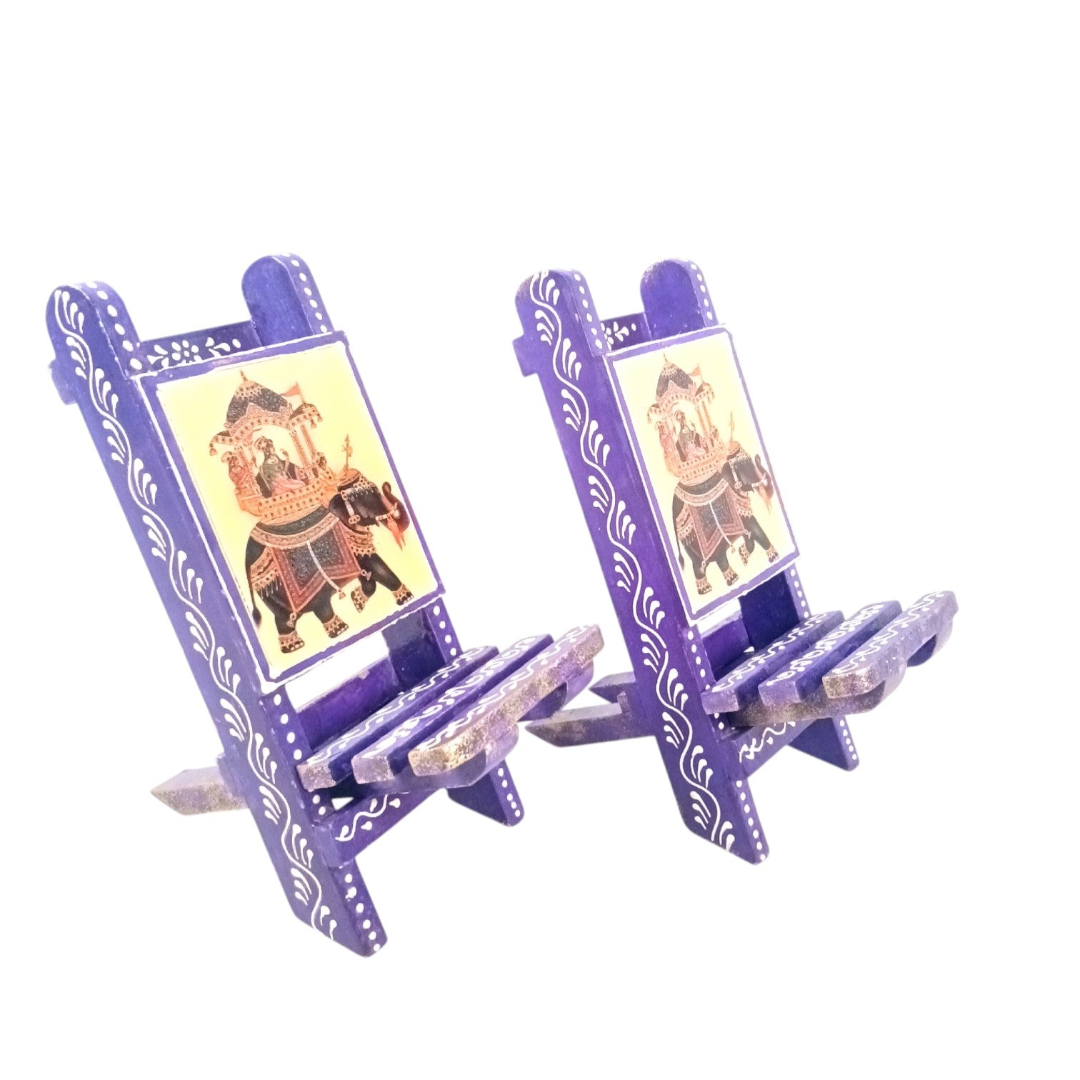 Mobile Holder Folding Mini Chair Showpiece For Desk & Decor - 9 Inch (Pack of 2) - Apkamart