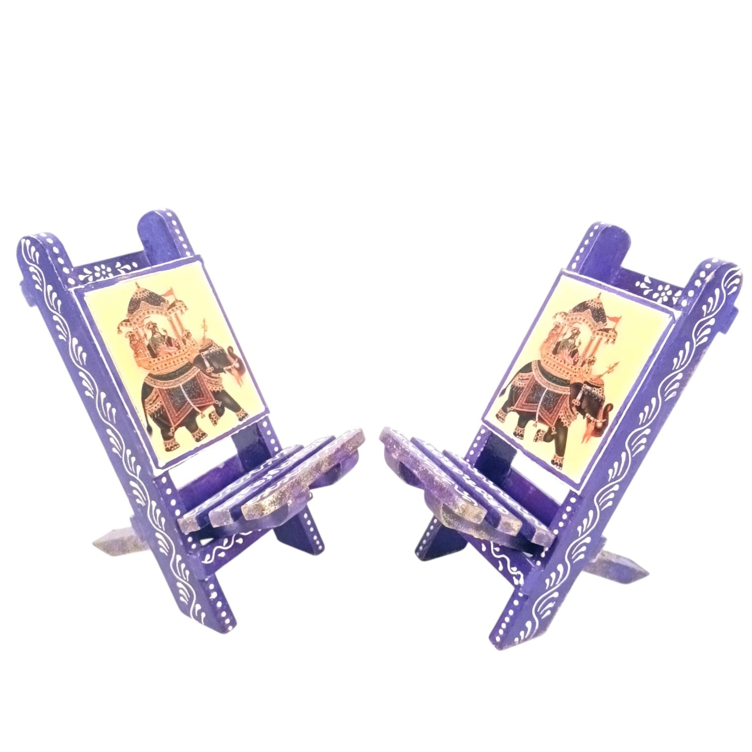 Mobile Holder Folding Mini Chair Showpiece For Desk & Decor - 9 Inch (Pack of 2) - Apkamart