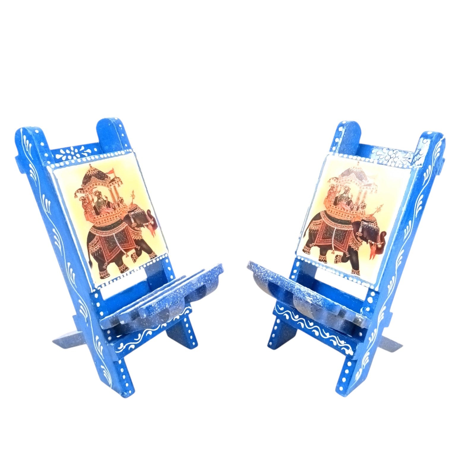 Mobile Holder Folding Mini Chair Showpiece For Desk & Decor - 9 Inch (Pack of 2) - Apkamart